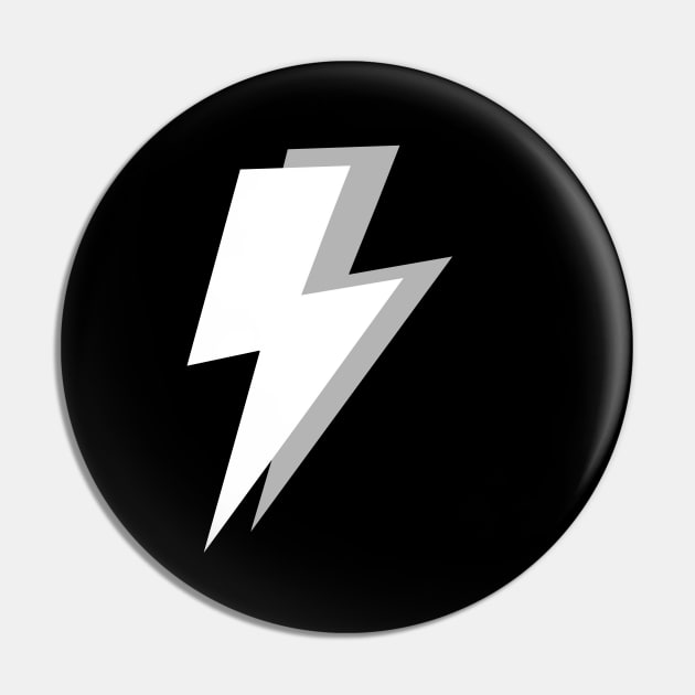 White and Grey Lightning on a Black Background Pin by OneThreeSix