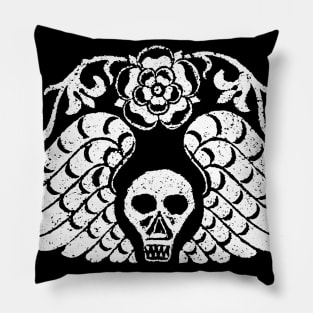 Death's Head Skull Gravestone Rubbing 03b Pillow