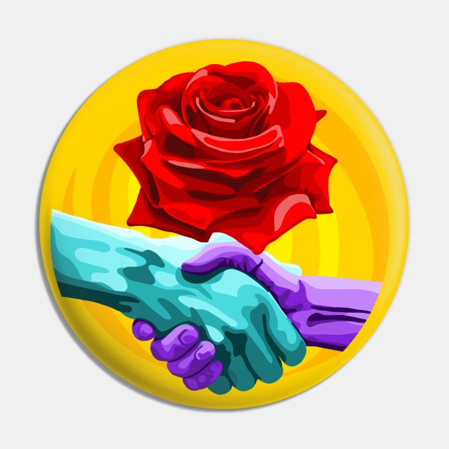 Democratic Socialism Pin by Slightly Unhinged