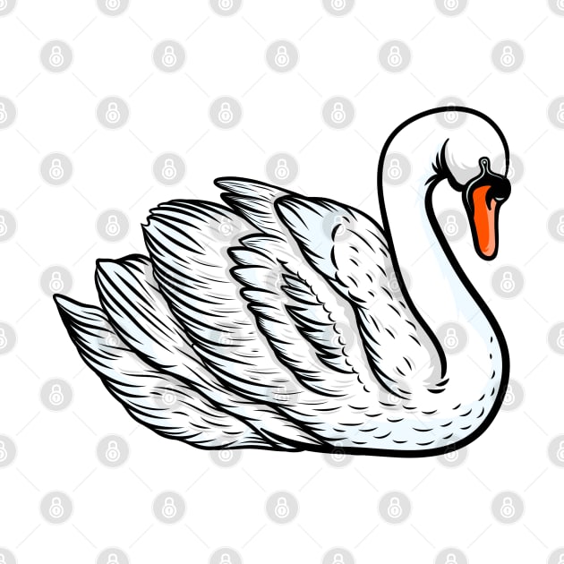 White Swan by Sticker Steve