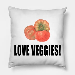 Love Veggies! Tomato Vegan Edition Pillow