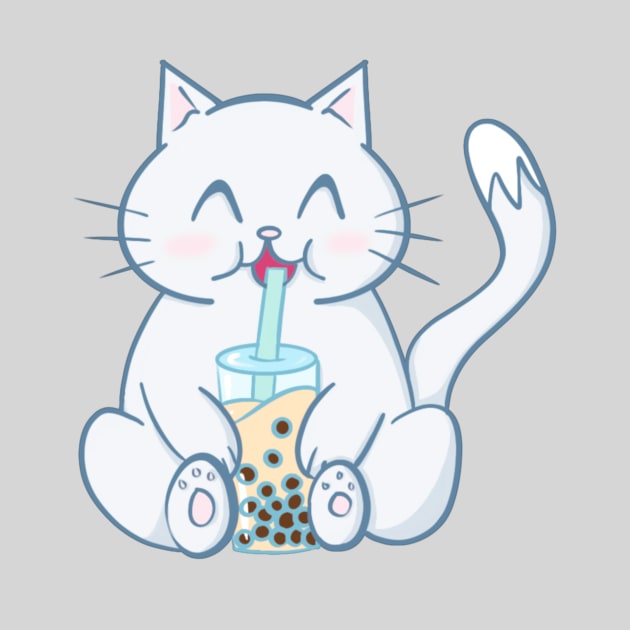 Kitty Cat Bubble Tea Boba by SharSquaredArt