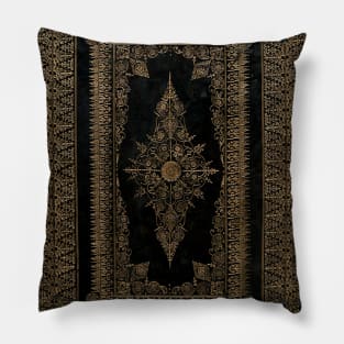 Elizabethan Style Gilded Book Cover Design Pillow