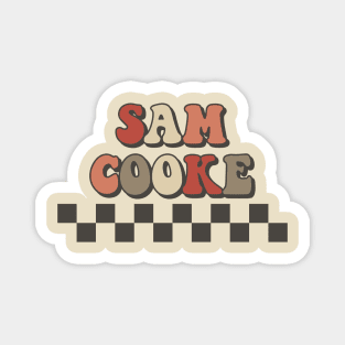 Sam Cooke Checkered Retro Groovy Style Magnet