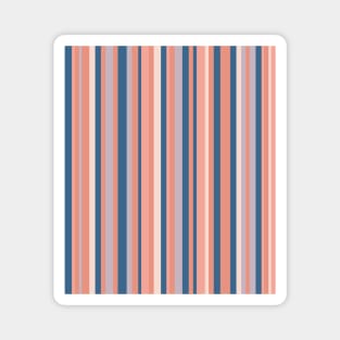 Vertical stripped design in trendy blush pink and blue tones Magnet