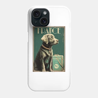 France Dog Vintage Travel Art Poster Phone Case