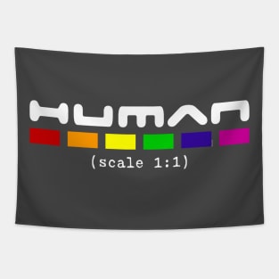 Human - Scale 1:1 & Pride Flag for Celebration of Diversity Rainbow LGBT Pride & Acceptance Tapestry