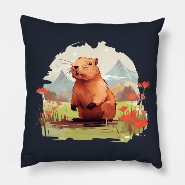 capybara Pillow by piratesnow