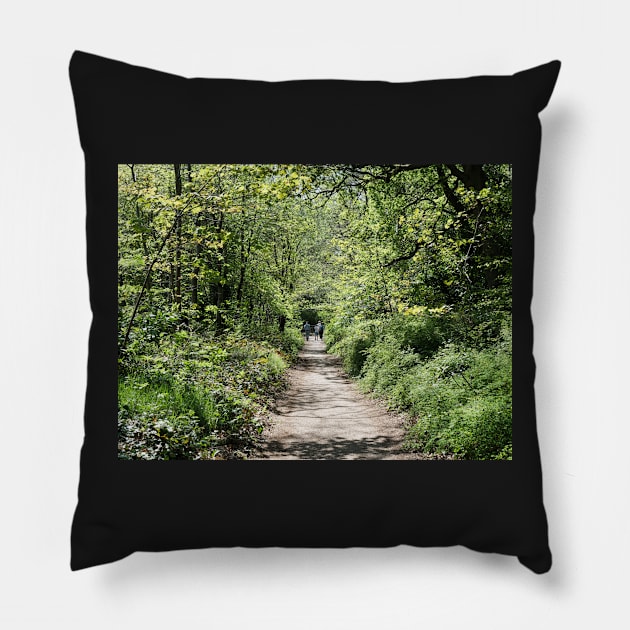 Beautiful young family on a walk in autumn fores Pillow by fantastic-designs