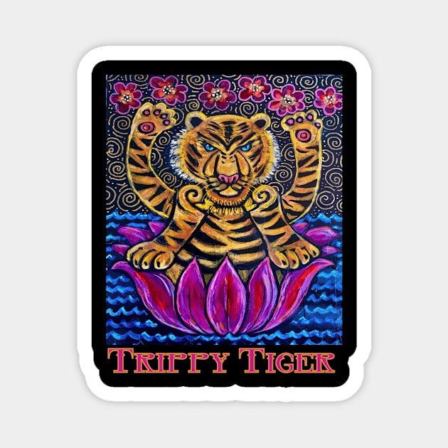 Trippy Hippie Tiger Magnet by ArtisticEnvironments