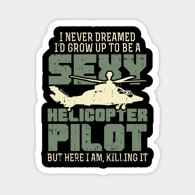 Helicopter Helicopter Pilot Gift Idea Design Magnet by Shirtjaeger