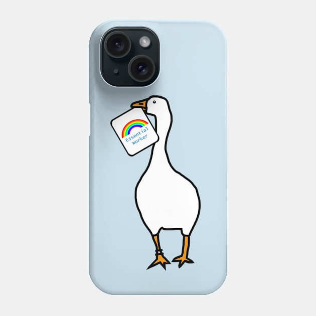 Goose with Stolen Essential Worker Rainbow Card Phone Case by ellenhenryart