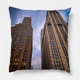 Manhattan Sunset Skyline Skyscrapers NYC Pillow