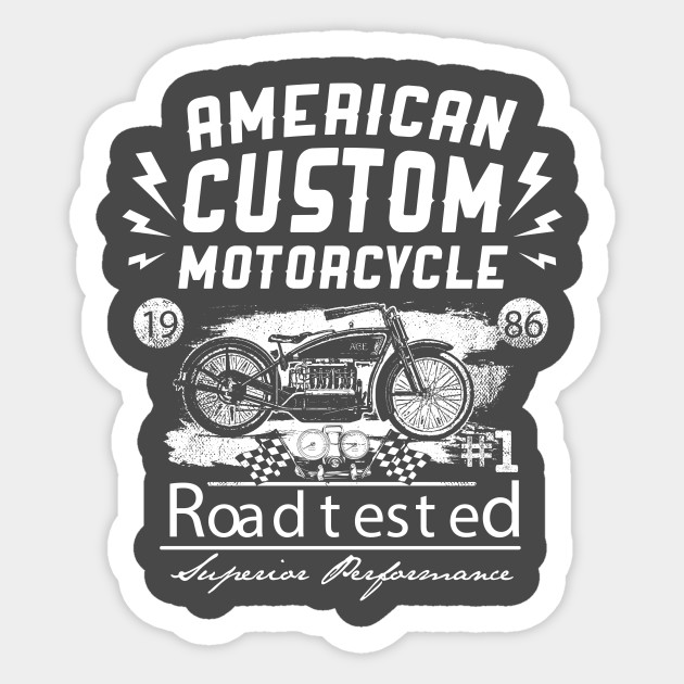 American Custom Motorcycle Vintage Design Motorcycle Sticker