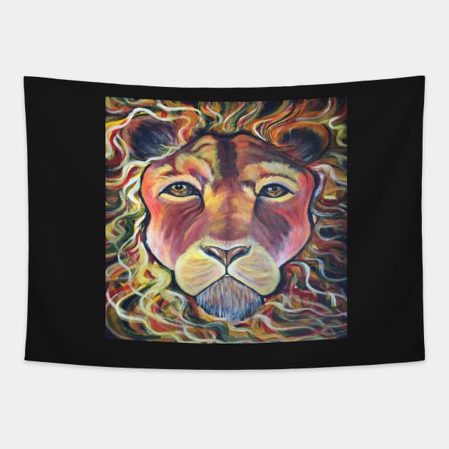 Original Abstract Leo Lion Art Vibrant Colors Beautiful Canvas Prints & Home Decor Gifts Tapestry by tamdevo1