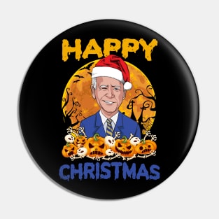 Anti Joe Biden Funny Halloween Happy Christmas Santa Hat Pin