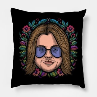 Mitch Hedberg (Flowered) Pillow