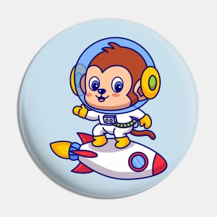 Surfing Monkey Astronaut Pin