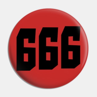 666 Devil's Number Dark Metal Design Pin