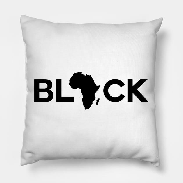 Black with African map print Pillow by Spinkly