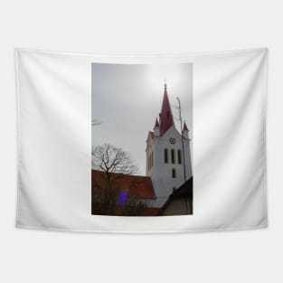 Spire of the bell-tower of St. John’s Church in Cesis, Latvia Tapestry