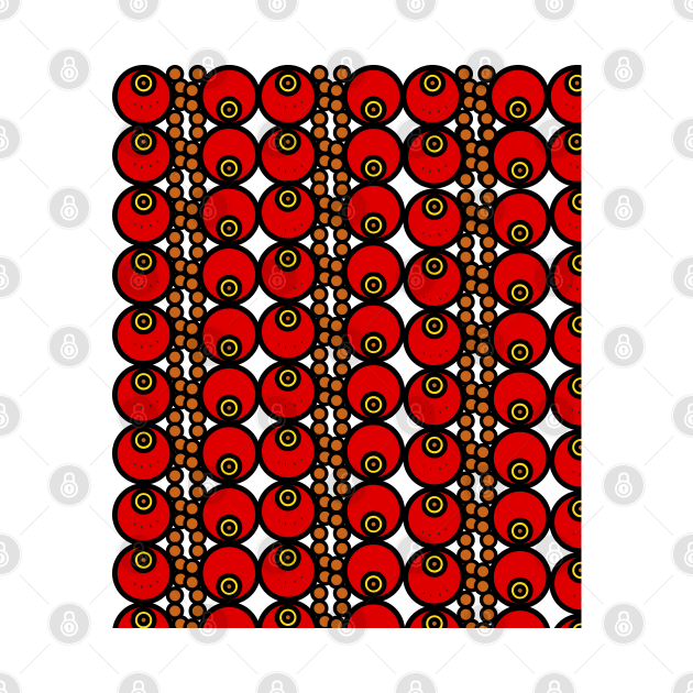 Circular geometric pattern with red and orange circles by Ezzkouch