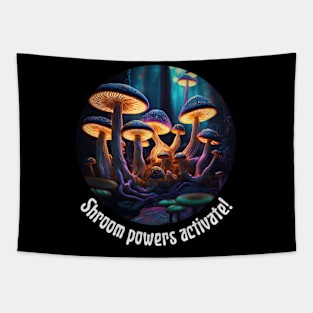 Shroom powers activate! - round Tapestry