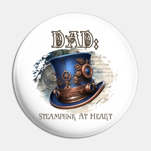 Dad: Steampunk At Heart Top Hat Pin by Té de Chocolate