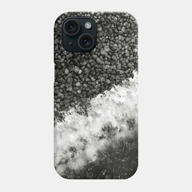 Waves hitting the pebble beach shore, Norfolk, UK Phone Case by richflintphoto