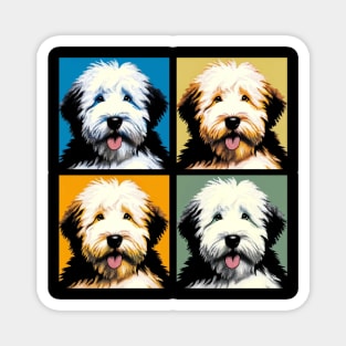 Pop Retro Art Old English Sheepdog - Cute Puppy Magnet