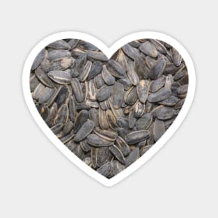 Sunflower Seeds Snack Food Photograph Heart Magnet