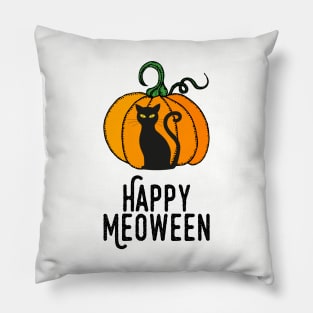 Happy Meoween – Halloween Pumpkin Cat Pillow