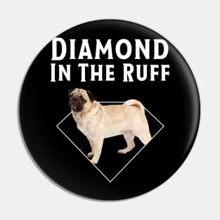 Pug Diamond in The Ruff T-Shirt Pin