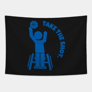 Take The Shot - Wheelchair Basketball Tapestry