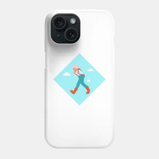 Travelling Backpacker on a Blue Sky Phone Case