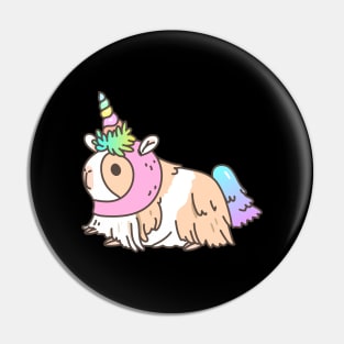 Silkie Guinea pig in Unicorn Costume Pin