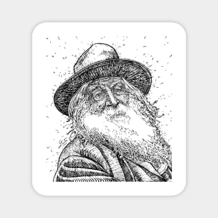 WALT WHITMAN ink portrait Magnet