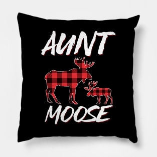 Red Plaid Aunt Moose Matching Family Pajama Christmas Gift Pillow