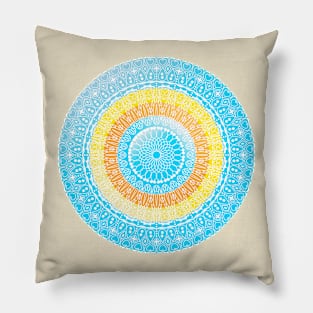 BEAUTIFUL SUNRISE OVER BEACH MANDALA ART Pillow