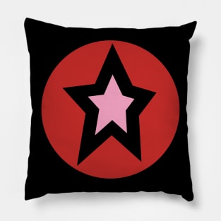 Small Pink Star Red Circle Graphic Pillow