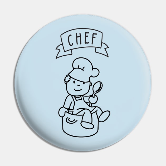 Cute Chef Cooking Pin by katelein