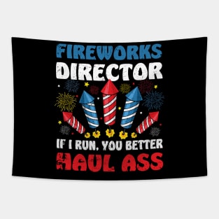 Fireworks Director If I Run We All Run - Funny 4th Of July Tapestry