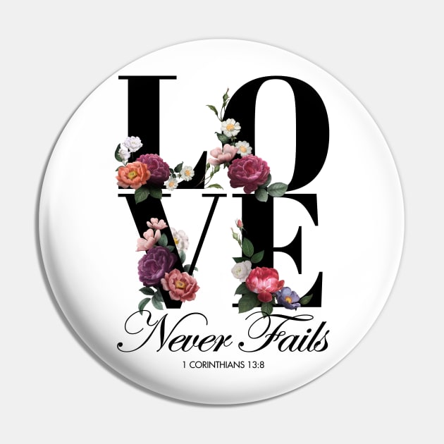 JW Gift Love Never Fails Pin by KA Creative Design