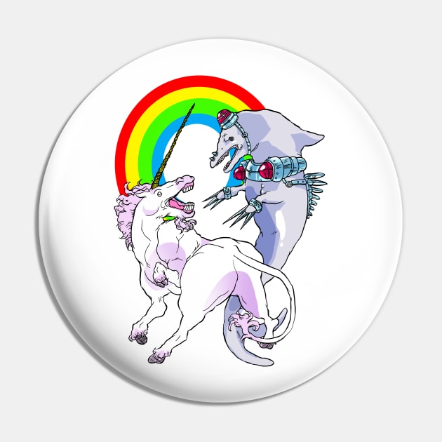 Unicorn vs. Dolphin Pin by zimmercorn