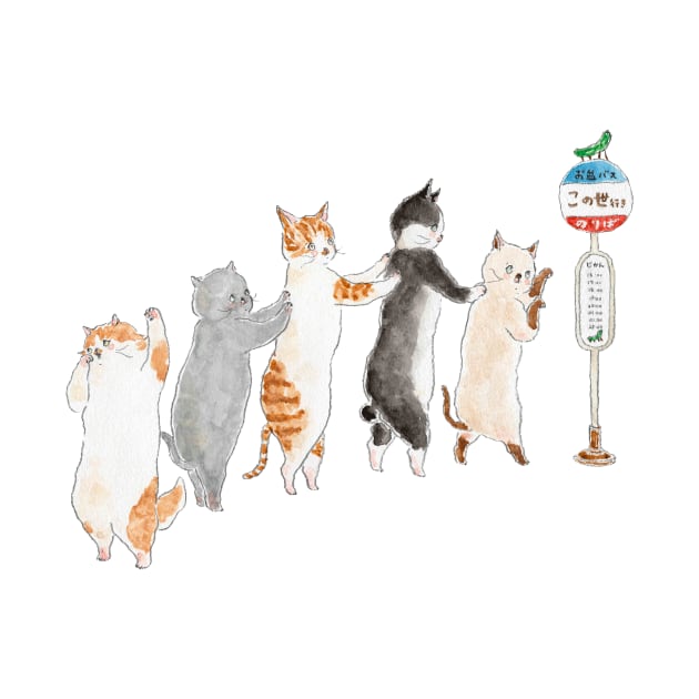 Conga Line Cats by TOCOROCOMUGI