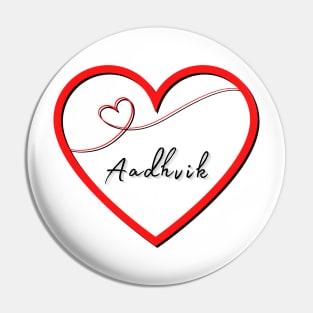 AADHVIK Name in Heart Pin