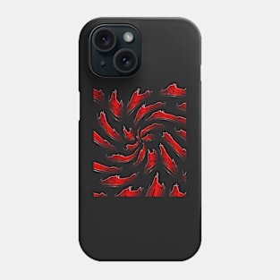 Red Forms Whirl Pattern Phone Case