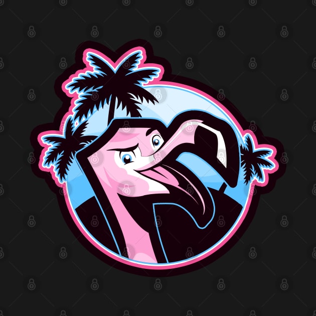 Flamingo Head with Background by Flamingos Hockey