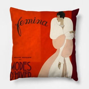 Vintage Femina Magazine Cover Pillow