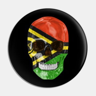 Vanuatu Flag Skull - Gift for Vanuatuan With Roots From Vanuatu Pin